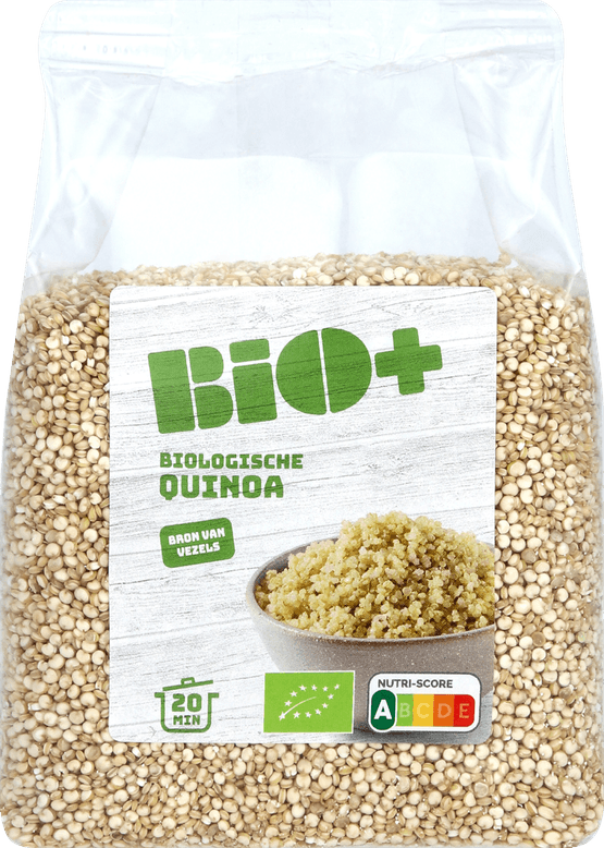 Foto van Bio+ Quinoa op witte achtergrond
