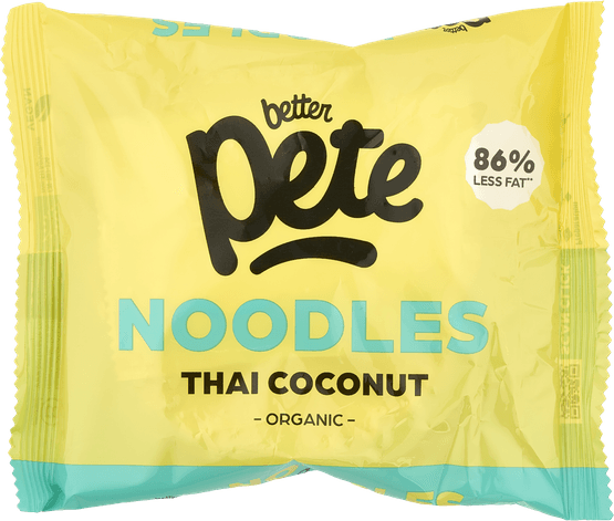 Foto van Better Pete Noodles thai curry op witte achtergrond