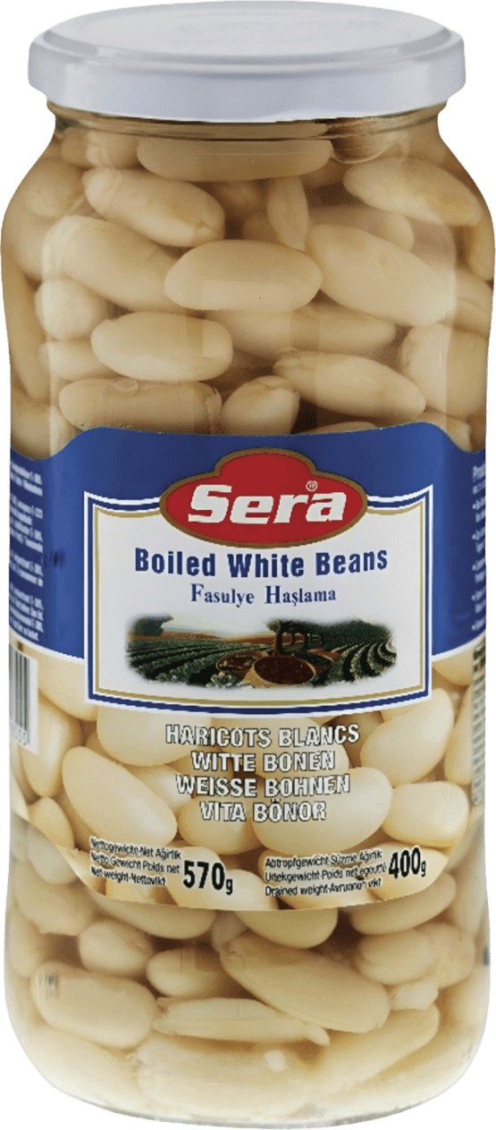 Foto van Sera Witte bonen op witte achtergrond