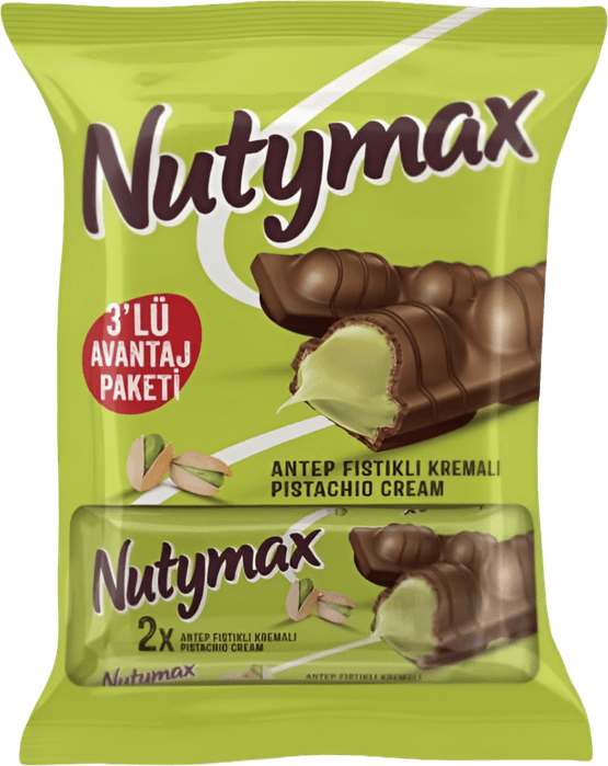 Foto van Chocoladereep met pistachecreme 3st. op witte achtergrond