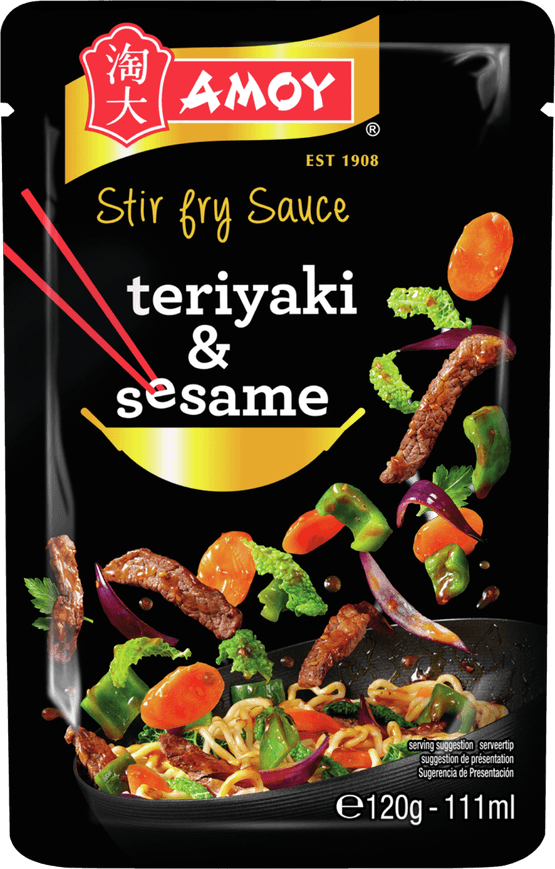 Foto van Amoy Woksaus teriyaki & sesame op witte achtergrond