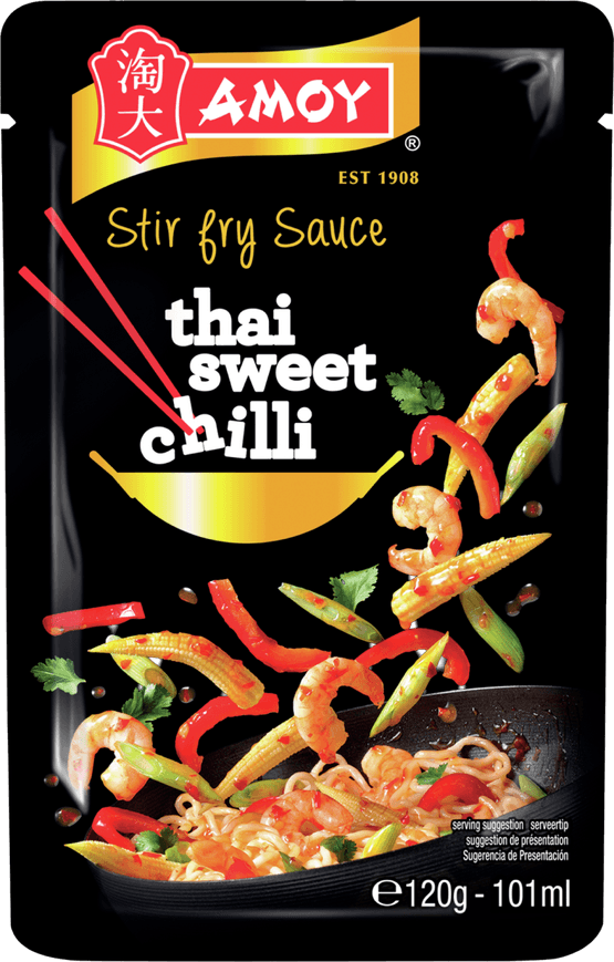Foto van Amoy Woksaus thai sweet chili op witte achtergrond