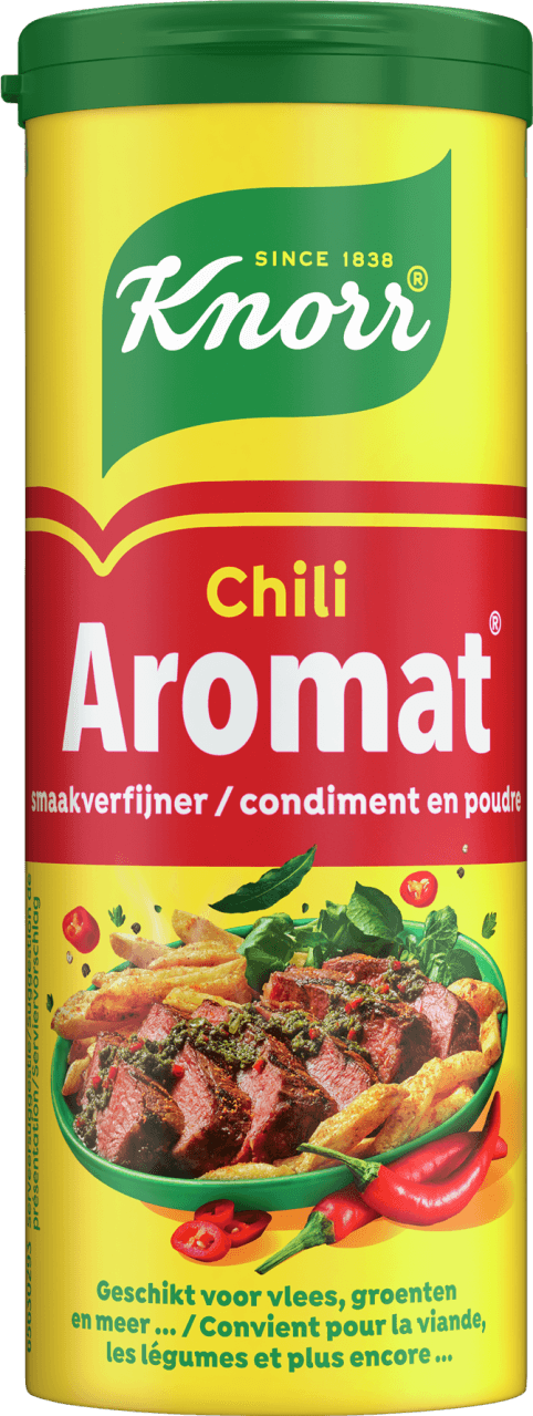Foto van Knorr Aromat chili op witte achtergrond