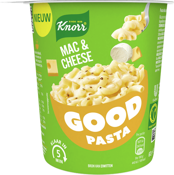 Foto van Knorr Good pasta mac & cheese op witte achtergrond