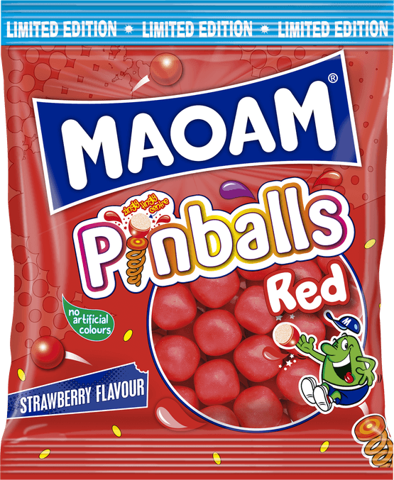 Foto van Maoam Pinballs red op witte achtergrond