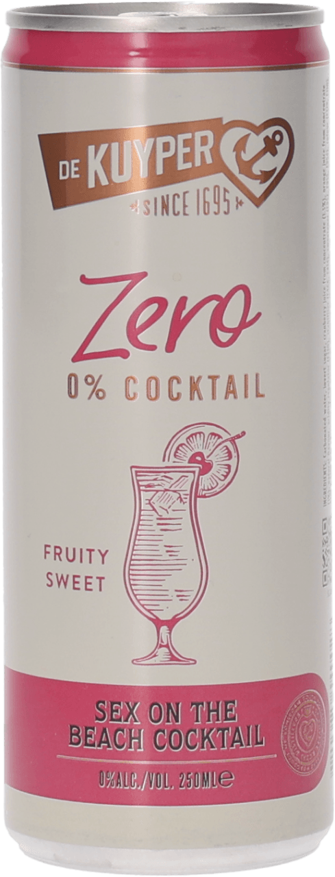 Foto van De Kuyper Cocktail 0.0% sex on the beach op witte achtergrond