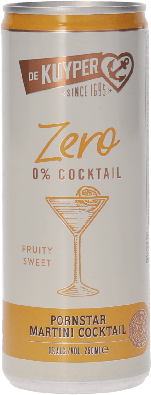 Foto van De Kuyper Cocktail 0.0% pornstar martini op witte achtergrond