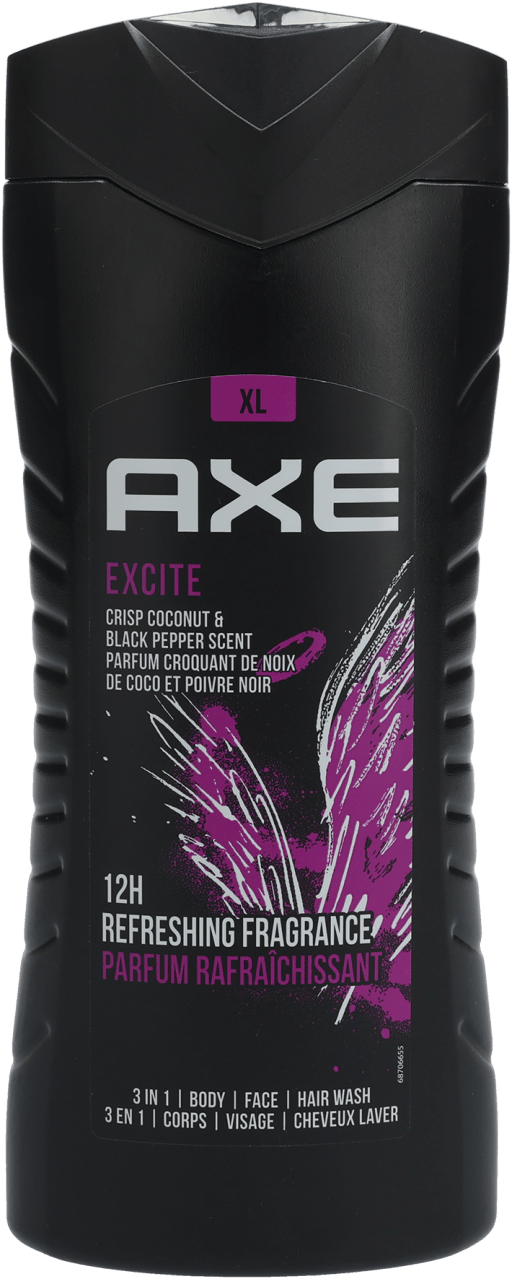 Foto van AXE Douchegel excite op witte achtergrond