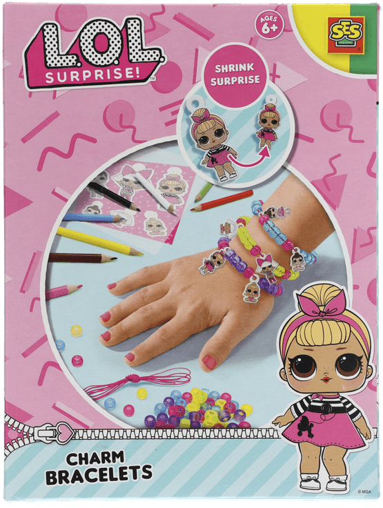 Foto van LOL bedelarmbanden op witte achtergrond