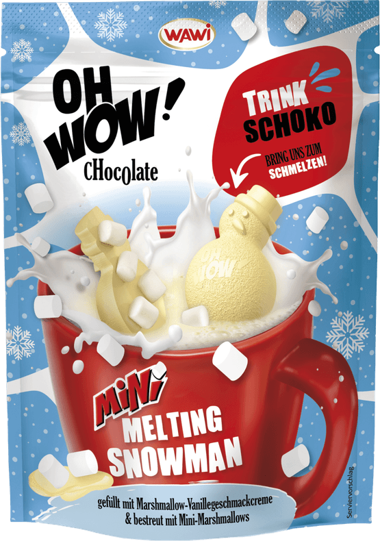 Foto van Wawi Mini melting snowman wit op witte achtergrond