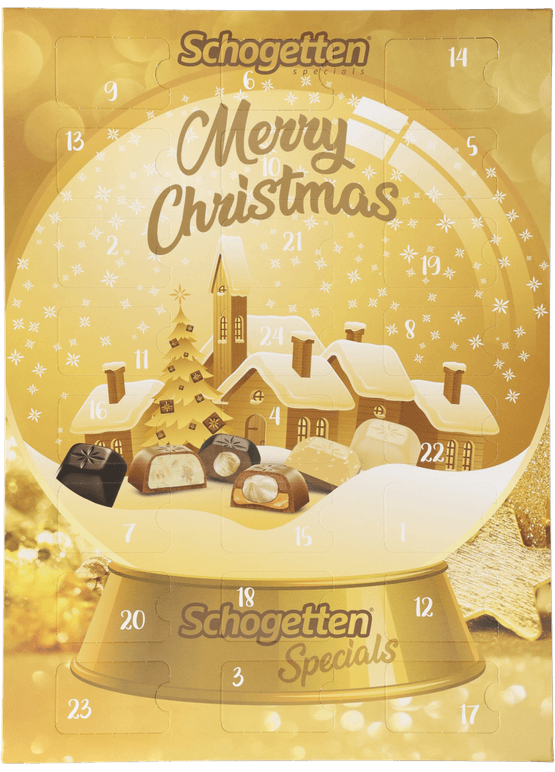Foto van Schogetten Adventskalender op witte achtergrond