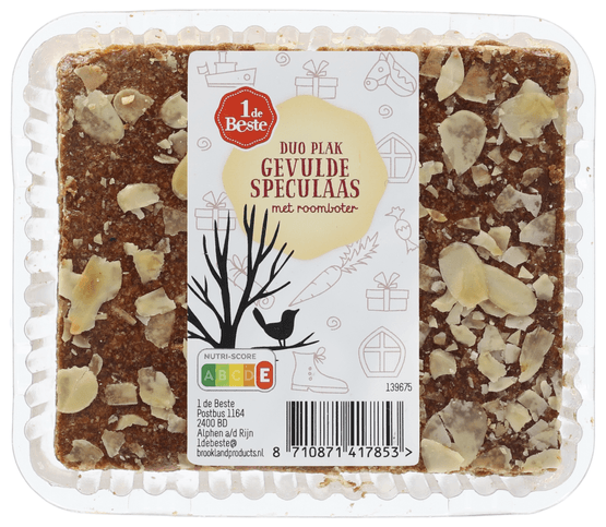 Foto van 1 de Beste Rb gevuld speculaas duo op witte achtergrond