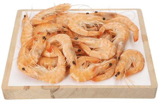 Foto van Sea Fresh Hele gambas gekookt op witte achtergrond