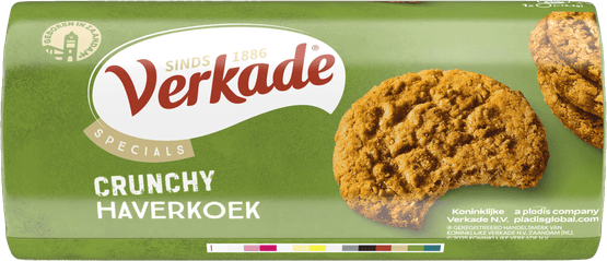 Foto van Verkade Crunchy haverkoek op witte achtergrond