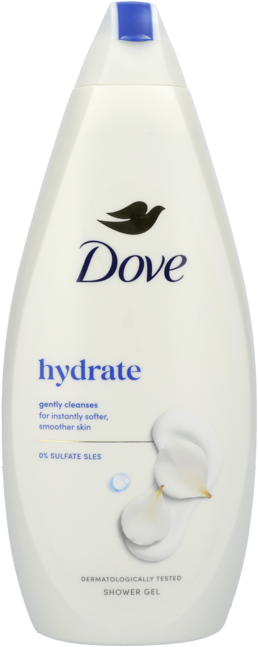 Foto van Dove Douchegel hydrate op witte achtergrond