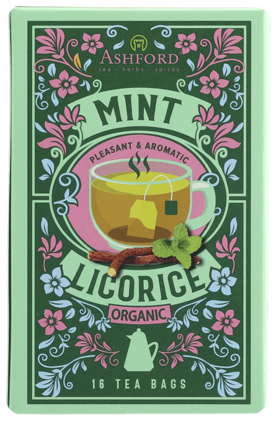 Foto van Ashford Thee mint licorice op witte achtergrond