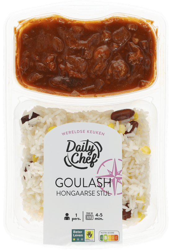 Foto van Daily Chef Hongaarse goulash op witte achtergrond
