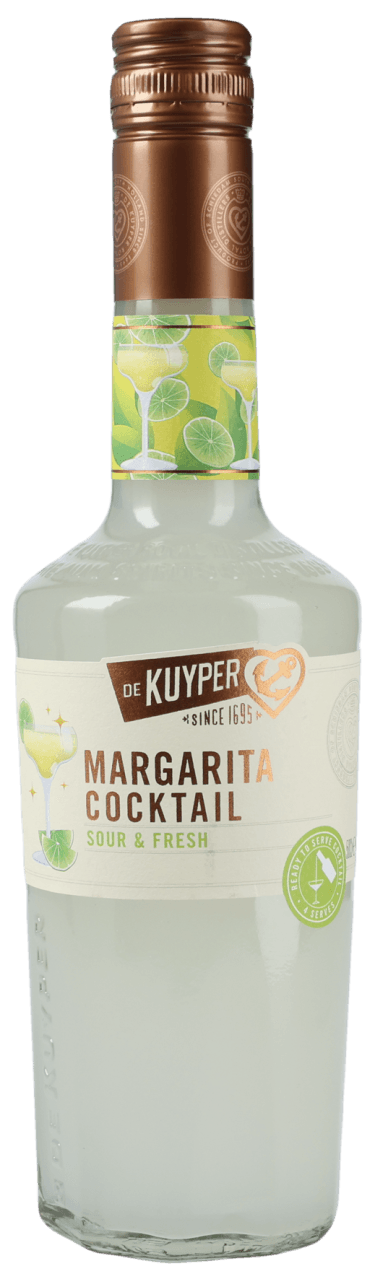 Foto van De Kuyper Rts cocktail margarita op witte achtergrond