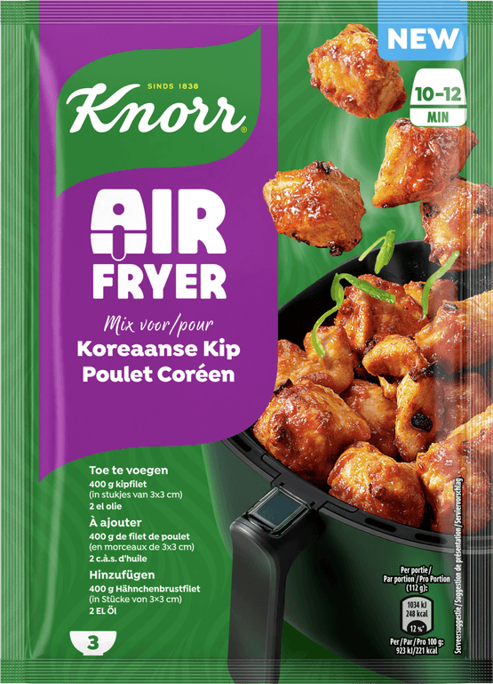 Foto van Knorr Kruidenmix airfryer koreaanse kip op witte achtergrond
