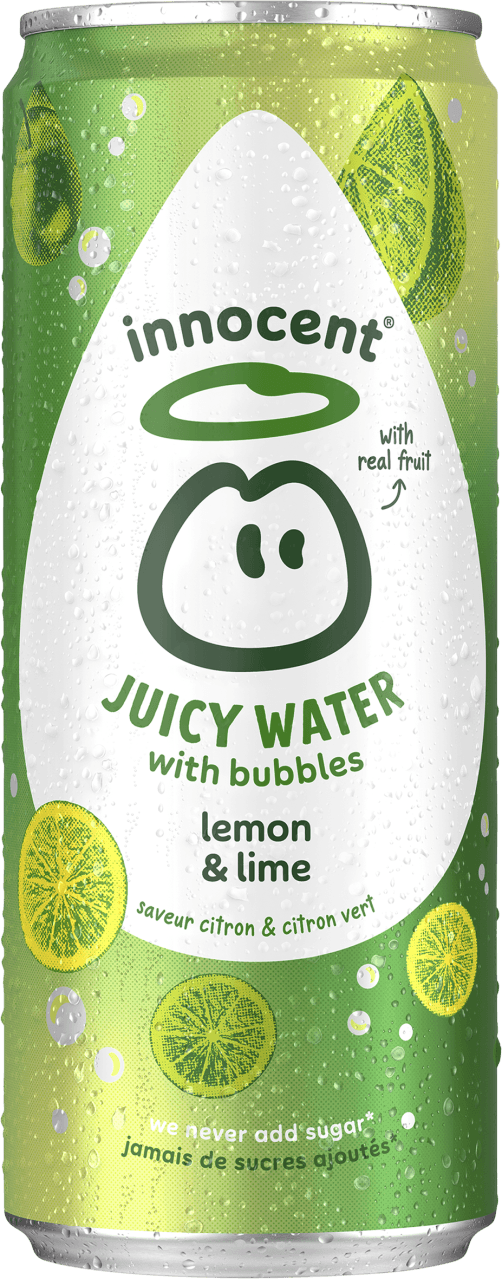 Foto van Innocent Juicy water lemon & lime op witte achtergrond