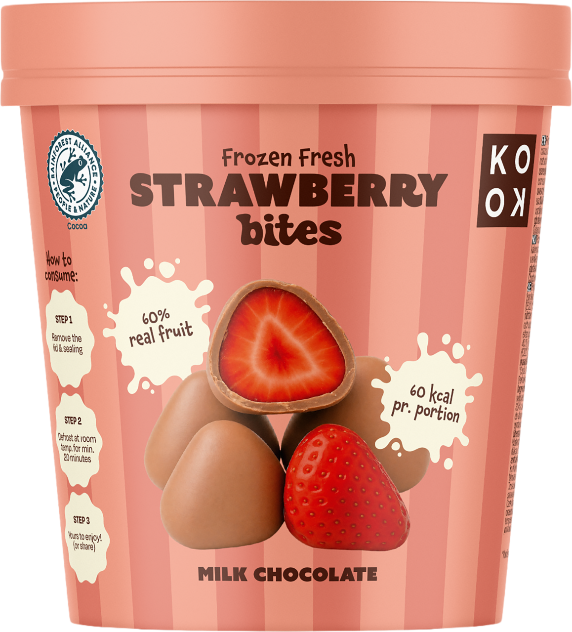 Koko Bevroren aardbei in melkchocolade