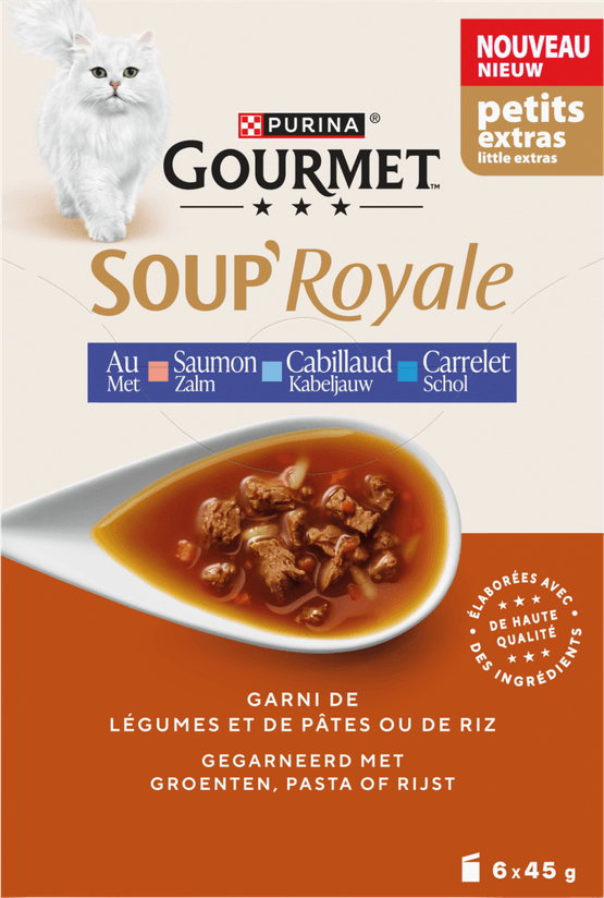 Foto van Gourmet Kattenvoer royale vis 6st. op witte achtergrond