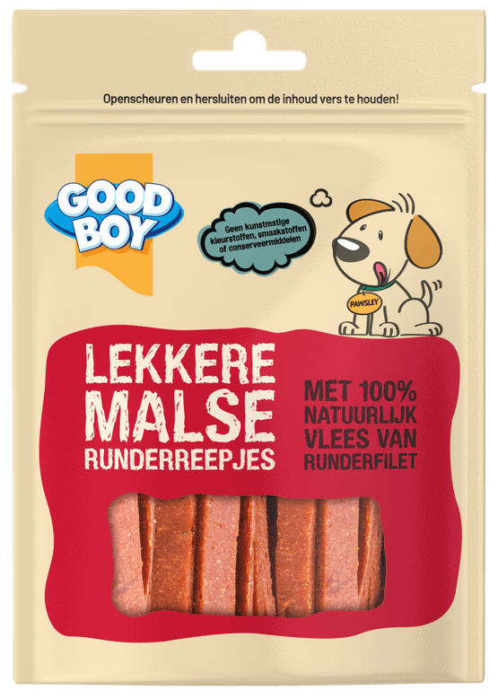 Foto van GOOD BOY Hondensnacks runderreepjes op witte achtergrond