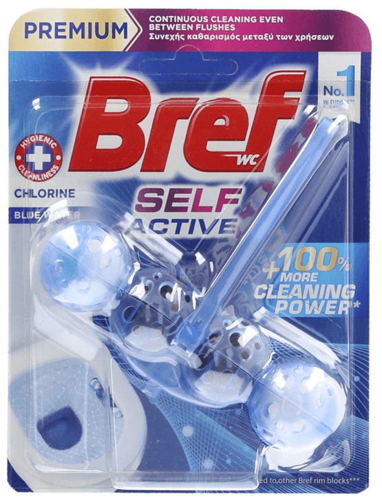 Foto van Bref Blueactiv hygiene op witte achtergrond