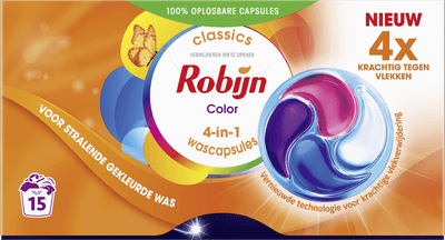Robijn Vloeibaar wasmiddel caps 3 in 1 - 15 Stuks