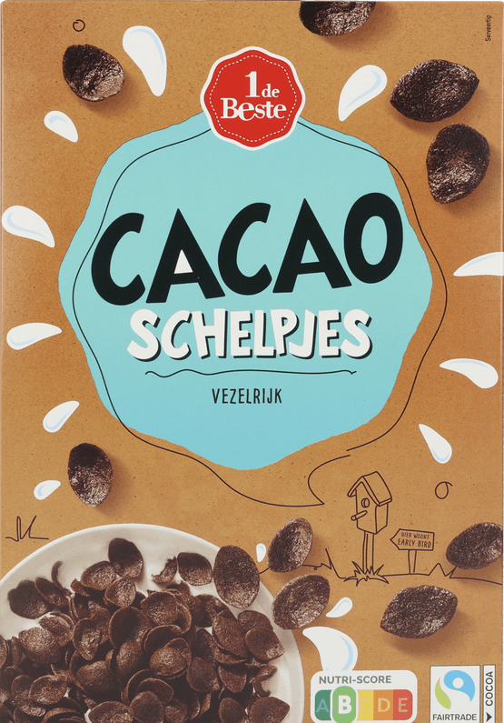 Foto van 1 de Beste Cacao schelpjes op witte achtergrond