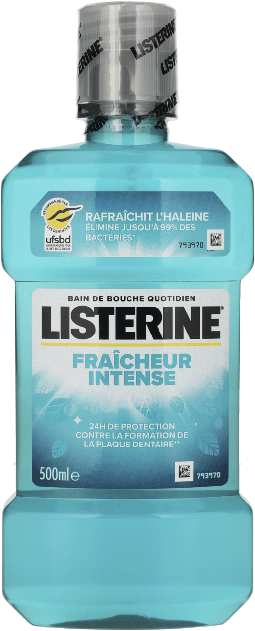 Foto van Listerine Mondwater cool mint op witte achtergrond