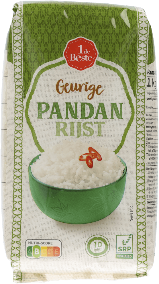 Foto van 1 de Beste Pandan rijst op witte achtergrond