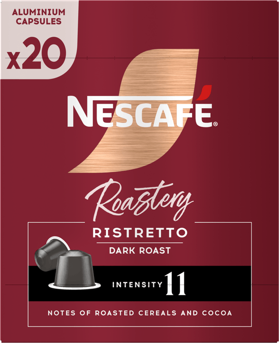 Foto van Nescafé Roastery koffiecups ristretto 11 op witte achtergrond