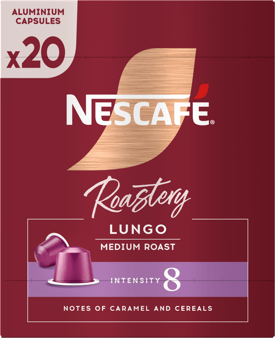 Foto van Nescafé Roastery koffiecups lungo 8 op witte achtergrond
