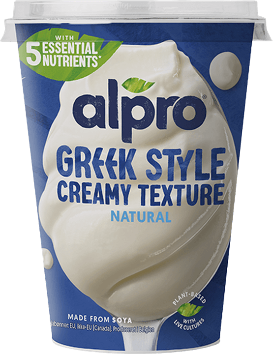 Foto van Alpro Creamy greek syle naturel op witte achtergrond