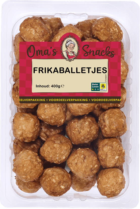 Foto van Oma's snacks frikaballetjes voordeel op witte achtergrond