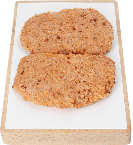 Foto van Vleeschmeesters Actie gehaktschnitzel korean 2 st. op witte achtergrond
