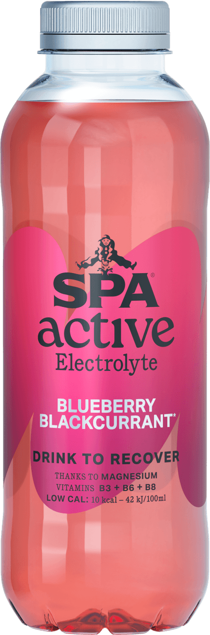 Foto van Spa Active blueberry blackcurrant op witte achtergrond