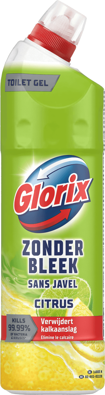 Foto van Glorix Zonder bleek citrus op witte achtergrond