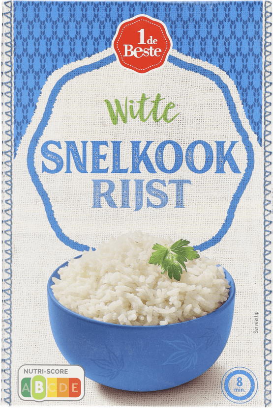 Foto van 1 de Beste Snelkookrijst op witte achtergrond