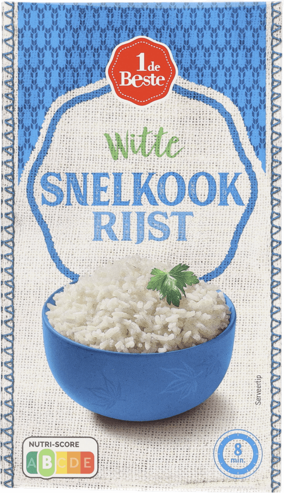 Foto van 1 de Beste Snelkookrijst op witte achtergrond