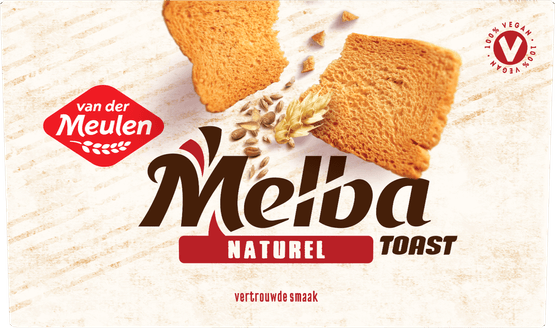 Foto van Van Der Meulen Melbatoast naturel op witte achtergrond