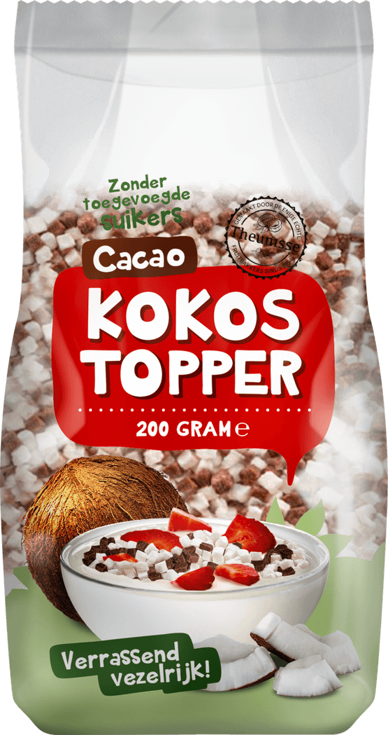 Foto van Theunisse Kokostopper chocolade op witte achtergrond