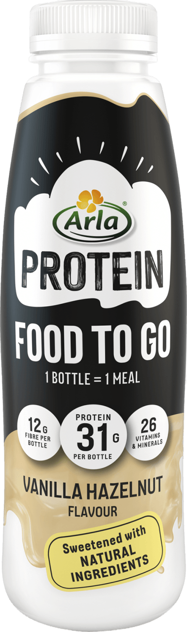 Foto van Arla Protein food to go vanilla hazelnut op witte achtergrond