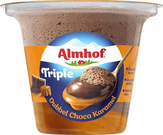 Foto van Almhof Triple dubbel choco karamel op witte achtergrond