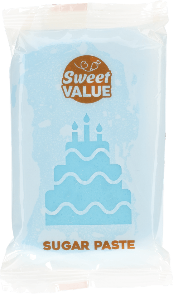 Foto van Rolfondant blauw op witte achtergrond