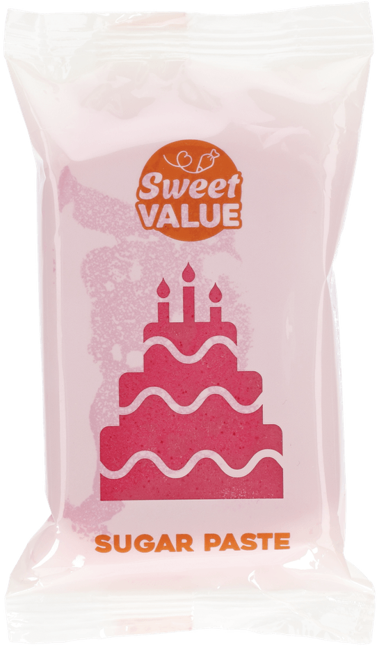 Foto van Rolfondant roze op witte achtergrond