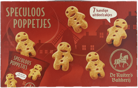Foto van De Ruiter's Banket Speculaaspoppetjes op witte achtergrond