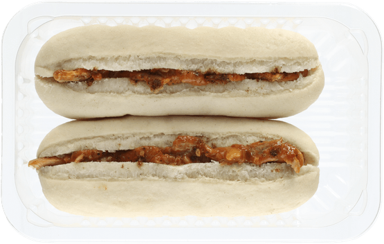 Foto van Vergrill Stokbrood hete kip op witte achtergrond