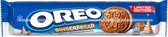 Foto van Oreo Oreo gingerbread op witte achtergrond